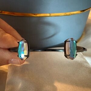 Kendra Scott Dichroic glass cuff bracelet on Gunmetal
